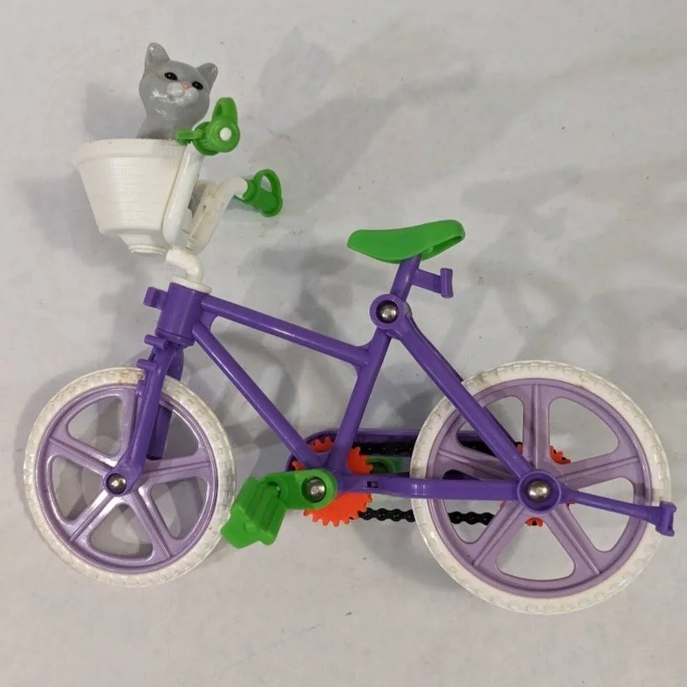 Vintage 1995 Mattel Bicyclin' Whitney Friend of Stacie Working Bike & Pet Kitten
